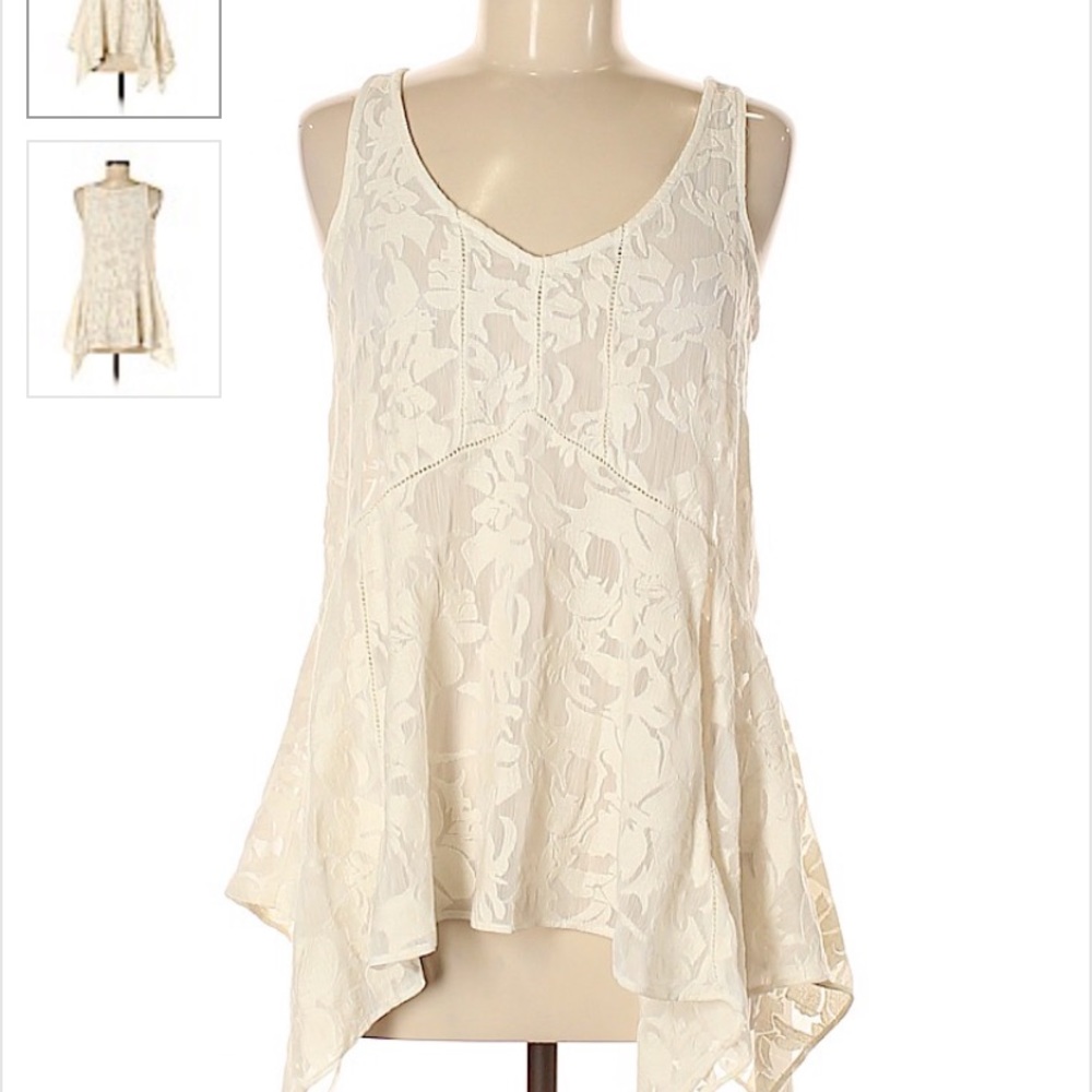 Asymmetrical Ivory Lace Top by Vanessa Virginia